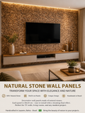 Placa Decorativa Artesanal de Pedras Naturais 50x50 cm